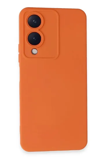 Newface Vivo Y17S Kılıf Nano içi Kadife Silikon - Turuncu resmi