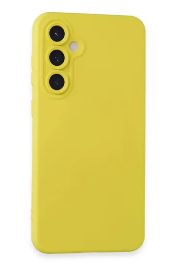 Newface Samsung Galaxy S24 Kılıf Nano içi Kadife Silikon - Sarı resmi