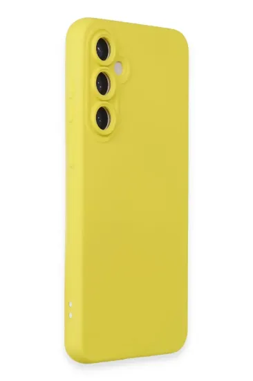 Newface Samsung Galaxy S24 Kılıf Nano içi Kadife Silikon - Sarı resmi