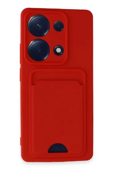 Newface Xiaomi Redmi Note 13 Pro 4G Kılıf Kelvin Kartvizitli Silikon - Kırmızı resmi