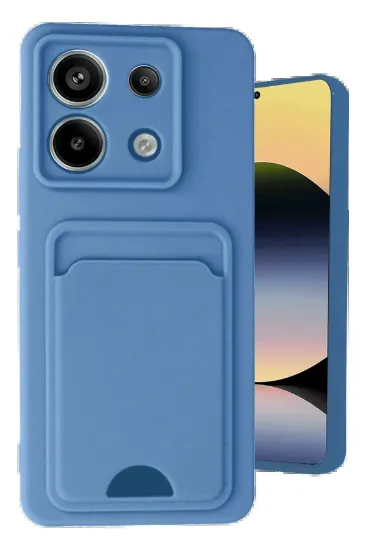 Newface Xiaomi Redmi Note 13 Pro 5G Kılıf Kelvin Kartvizitli Silikon - Mavi resmi