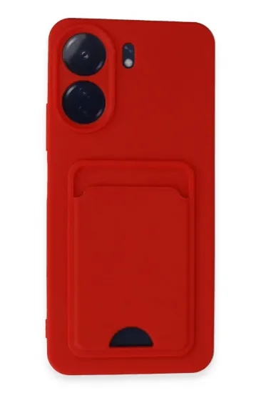Newface Xiaomi Redmi 13C Kılıf Kelvin Kartvizitli Silikon - Kırmızı resmi
