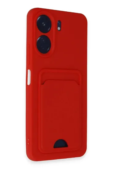 Newface Xiaomi Redmi 13C Kılıf Kelvin Kartvizitli Silikon - Kırmızı resmi