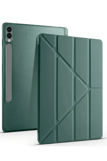 Newface Samsung Galaxy X610 Tab S9 FE Plus 12.4 Kılıf Kalemlikli Mars Tablet Kılıfı - Koyu Yeşil resmi
