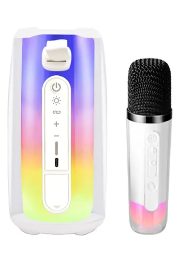Newface Pluse 7 Mikrofonlu RGB Kablosuz Hoparlör - Beyaz resmi