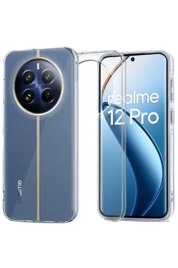 Newface Realme 12 Pro Plus Kılıf Lüx Şeffaf Silikon resmi