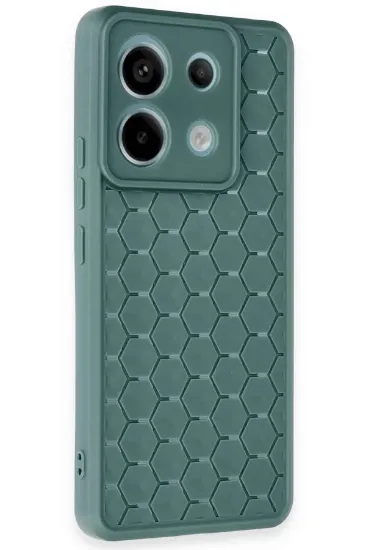 Newface Xiaomi Redmi Note 13 Pro 5G Kılıf Petek Silikon Kapak - Koyu Yeşil resmi