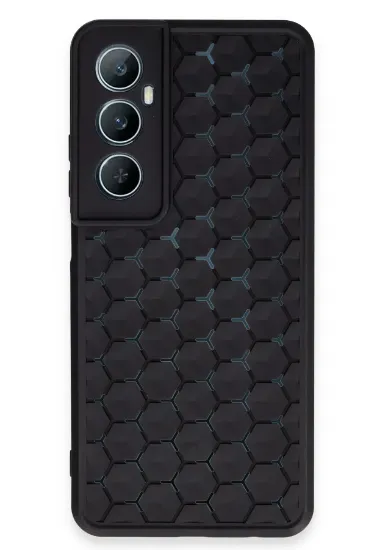 Newface Realme C65 Kılıf Petek Silikon Kapak - Siyah resmi