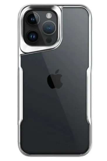 Newface iPhone 14 Pro Max Kılıf Boyi Silikon Kapak - Gümüş resmi