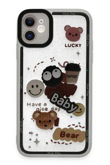 Newface iPhone 11 Kılıf Sweet Desenli Silikon Kapak - Sarı resmi