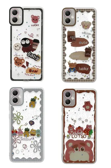Newface Samsung Galaxy A05 Kılıf Sweet Desenli Silikon Kapak - Şeffaf resmi