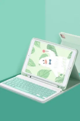 Newface Samsung Galaxy X200 Tab A8 10.5 Kılıf KC01 Smart Klavyeli Tablet Kılıfı - Açık Yeşil resmi