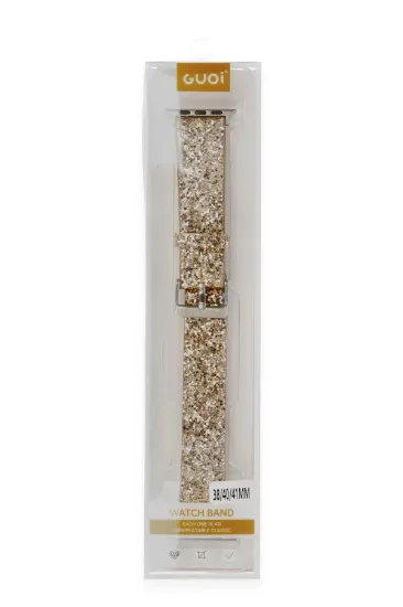 Newface Apple Watch 38mm Starry Taşlı Kordon - Gold resmi