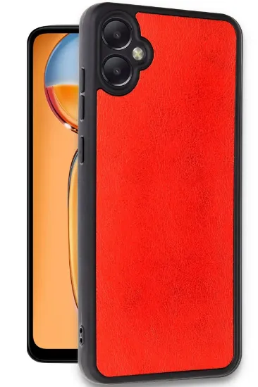 Newface Samsung Galaxy A05 Kılıf Aras Deri Kapak - Kırmızı resmi
