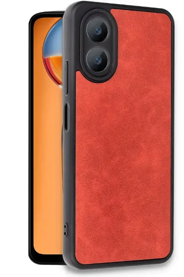 Newface Oppo A38 Kılıf Aras Deri Kapak - Kırmızı resmi