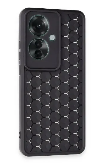 Newface Oppo Reno 11F Kılıf Petek Silikon Kapak - Siyah resmi