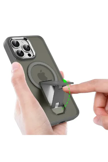 Newface iPhone 16 Pro Max Kılıf Tork Magsafe Standlı Kapak - Gold resmi