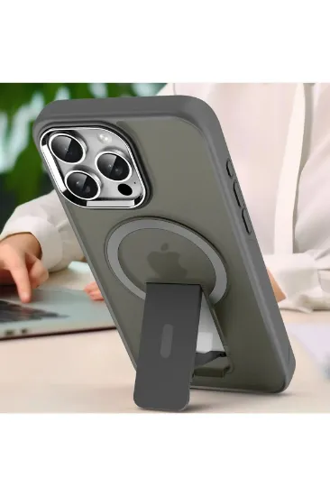 Newface iPhone 16 Pro Max Kılıf Tork Magsafe Standlı Kapak - Gold resmi
