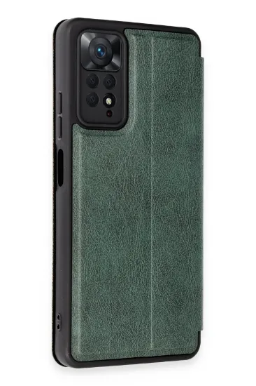Newface Xiaomi Redmi Note 12 Pro 4G Kılıf Flip Cover - Koyu Yeşil resmi