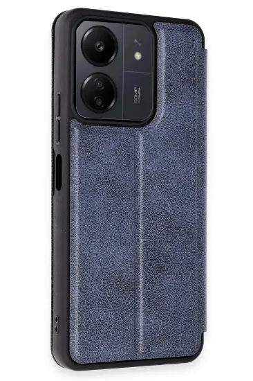 Newface Xiaomi Redmi 13C Kılıf Flip Cover - Lacivert resmi