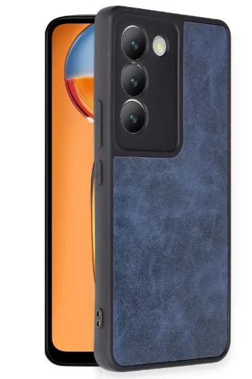 Newface Vivo V30 Lite 4G Kılıf Aras Deri Kapak - Lacivert resmi