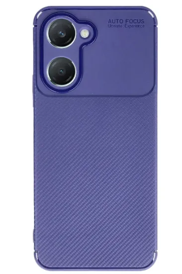 Newface Vivo Y18 Kılıf Auto Focus Karbon Kapak - Lacivert resmi
