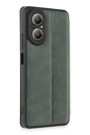 Newface Realme 12 Lite Kılıf Flip Cover - Koyu Yeşil resmi