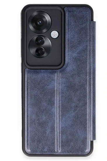Newface Oppo Reno 11F Kılıf Flip Cover - Lacivert resmi