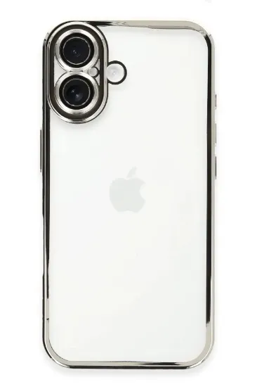 Newface iPhone 16 Plus Kılıf Razer Lensli Silikon - Gümüş resmi