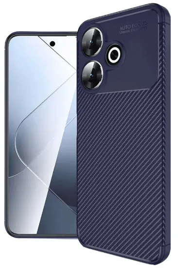 Newface Xiaomi Redmi 13 4G Kılıf Auto Focus Karbon Kapak - Lacivert resmi