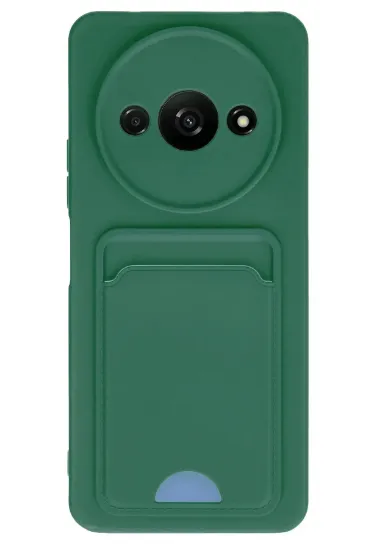 Newface Xiaomi Redmi A3 4G Kılıf Kelvin Kartvizitli Silikon - Koyu Yeşil resmi
