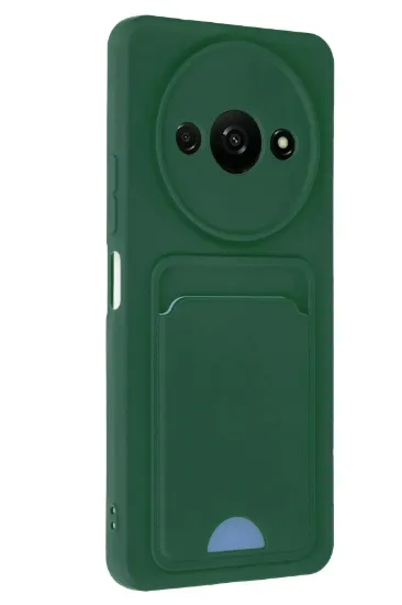 Newface Xiaomi Redmi A3 4G Kılıf Kelvin Kartvizitli Silikon - Koyu Yeşil resmi