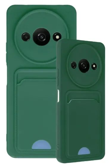 Newface Xiaomi Redmi A3 4G Kılıf Kelvin Kartvizitli Silikon - Koyu Yeşil resmi