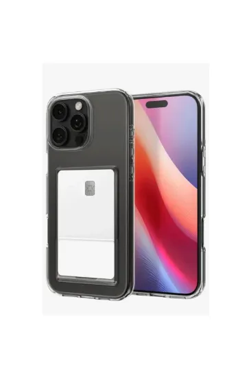 Newface iPhone 16 Pro Kılıf Kart Şeffaf Silikon - Şeffaf resmi