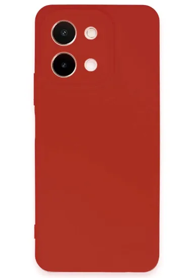 Newface Vivo Y28 Kılıf First Silikon - Kırmızı resmi