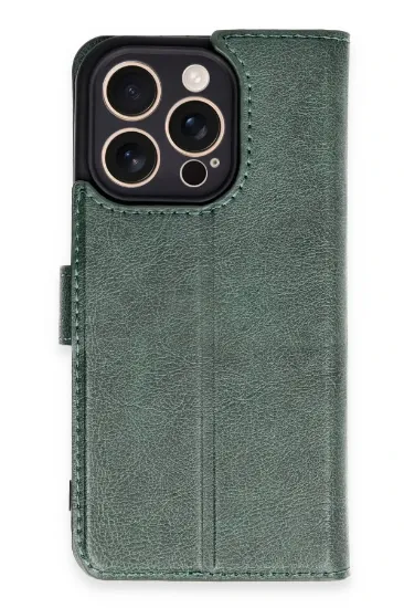 Newface iPhone 16 Pro Kılıf Trend S Plus Kapaklı Kılıf - Yeşil resmi