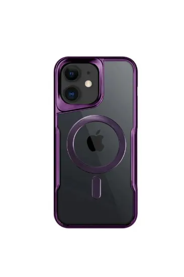 Newface iPhone 11 Kılıf Boyi Magsafe Silikon Kapak - Derin Mor resmi