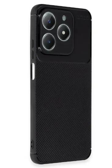Newface Realme C61 Kılıf Auto Focus Karbon Kapak - Siyah resmi