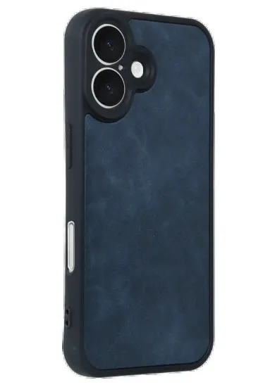 Newface iPhone 16 Kılıf Aras Deri Kapak - Lacivert resmi