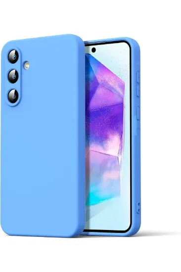 Newface Samsung Galaxy A16 5G Kılıf Nano içi Kadife Silikon - Mavi resmi