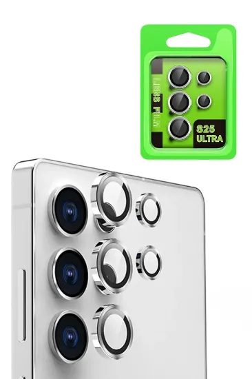 Newface Samsung Galaxy S25 Ultra Raze Metal Kamera Lens - Gümüş resmi
