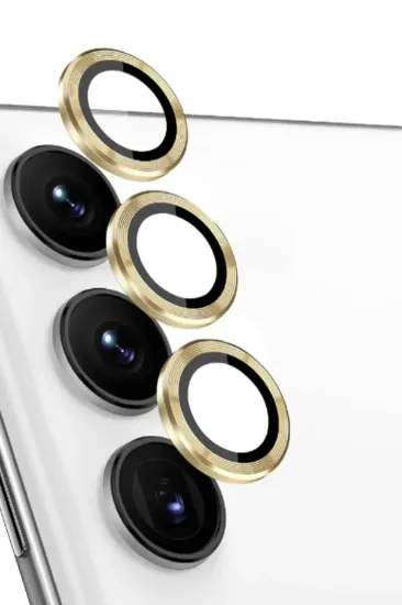 Newface Samsung Galaxy S24 FE Raze Metal Kamera Lens - Sarı resmi
