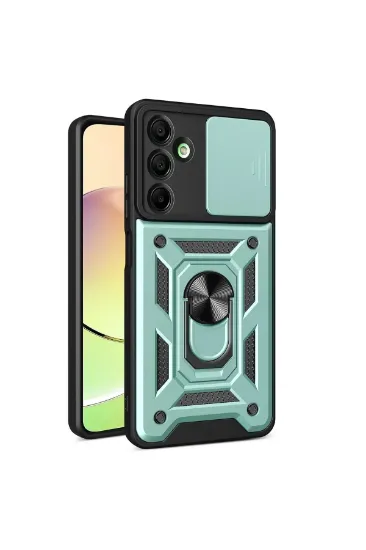 Newface Samsung Galaxy A16 5G Kılıf Pars Lens Yüzüklü Silikon - Yeşil resmi