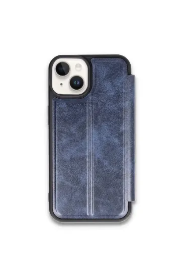 Newface iPhone 15 Kılıf Flip Cover - Lacivert resmi