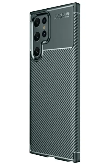 Newface Samsung Galaxy S25 Ultra Kılıf Auto Focus Karbon Kapak - Koyu Yeşil resmi