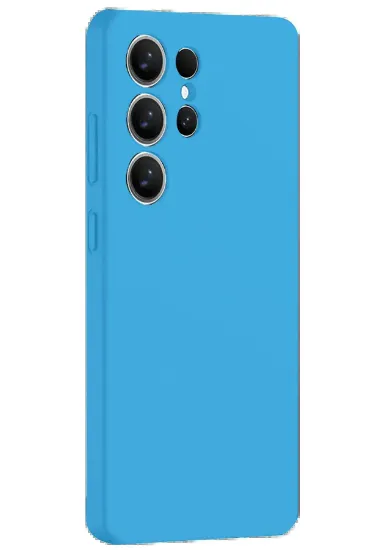 Newface Samsung Galaxy S25 Ultra Kılıf Nano içi Kadife Silikon - Mavi resmi
