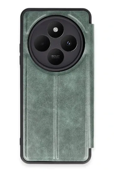 Newface Xiaomi Redmi 14C Kılıf Flip Cover - Koyu Yeşil resmi
