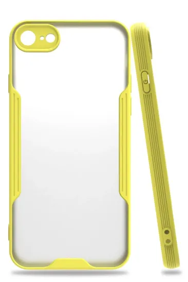Newface iPhone 7 Kılıf Platin Silikon - Sarı resmi