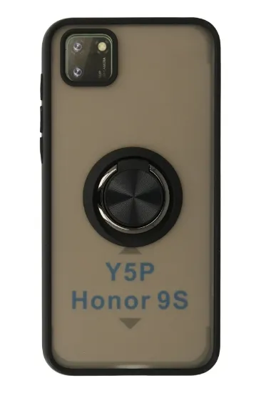 Newface Huawei Y5P Kılıf Montreal Yüzüklü Silikon Kapak - Siyah resmi