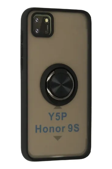 Newface Huawei Y5P Kılıf Montreal Yüzüklü Silikon Kapak - Siyah resmi